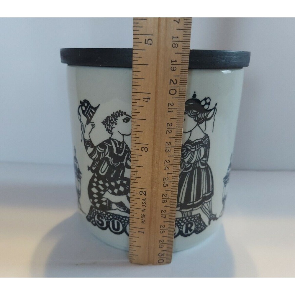 Rare Bjørn Wiinblad "Sjov i køkkenet" Sugar Jar Canister Lid Signed Denmark MCM - Picture 3 of 9